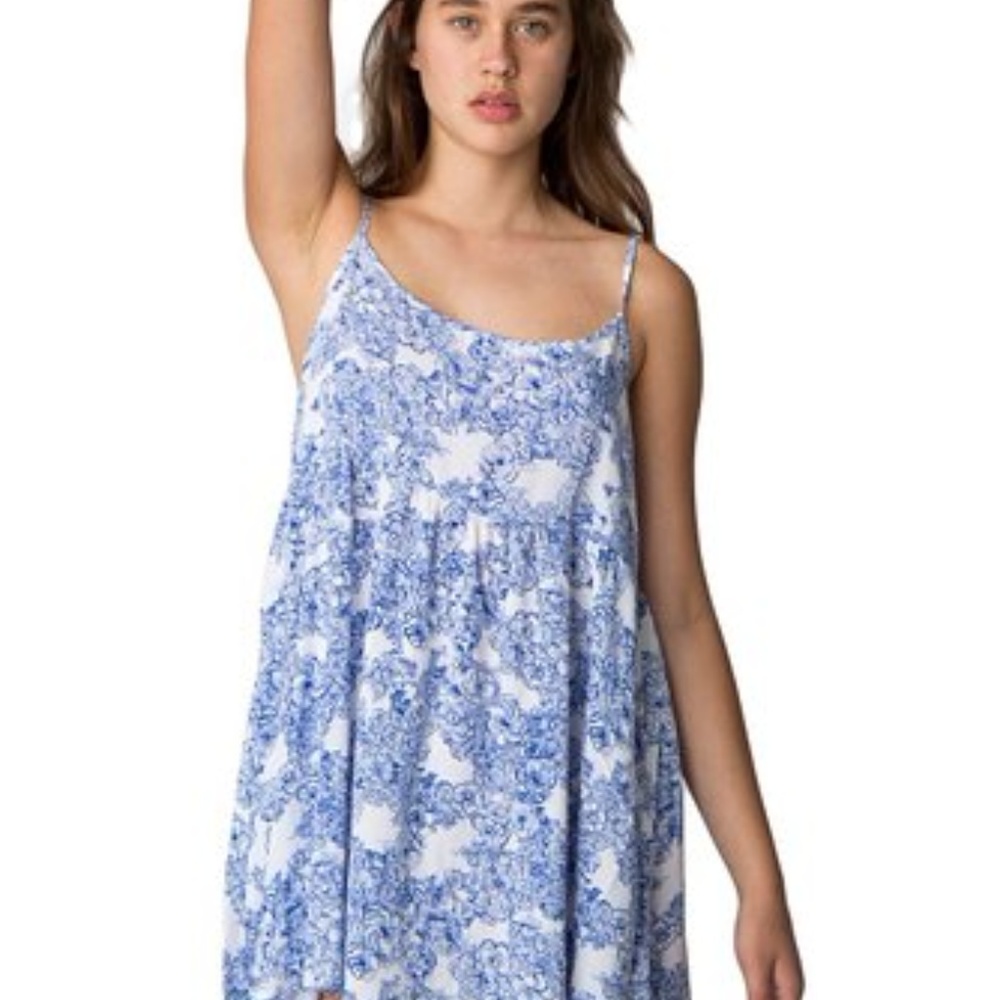 American Apparel blue/white floral babydoll dress